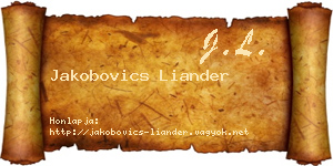 Jakobovics Liander névjegykártya